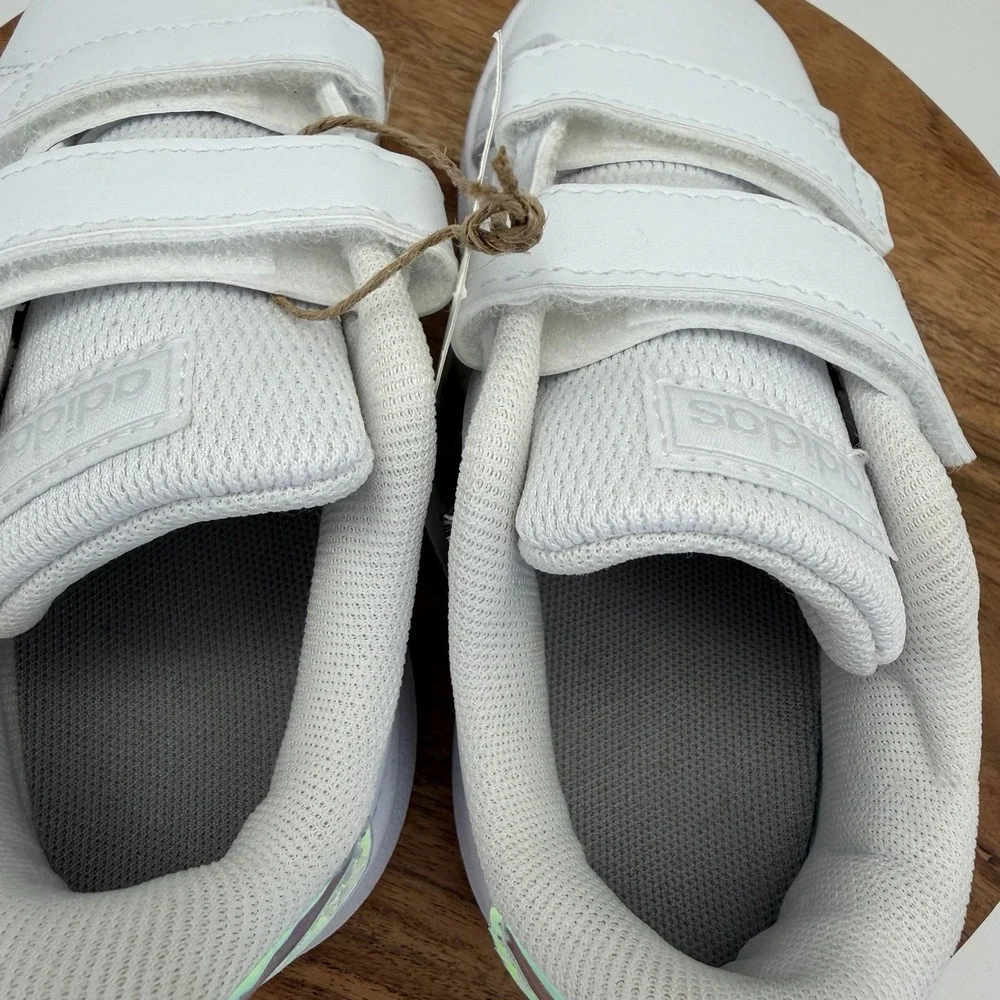 Adidas Grand Court I FW1276 White Iridescent Size 6K Toddler Sneakers Shoes NEW